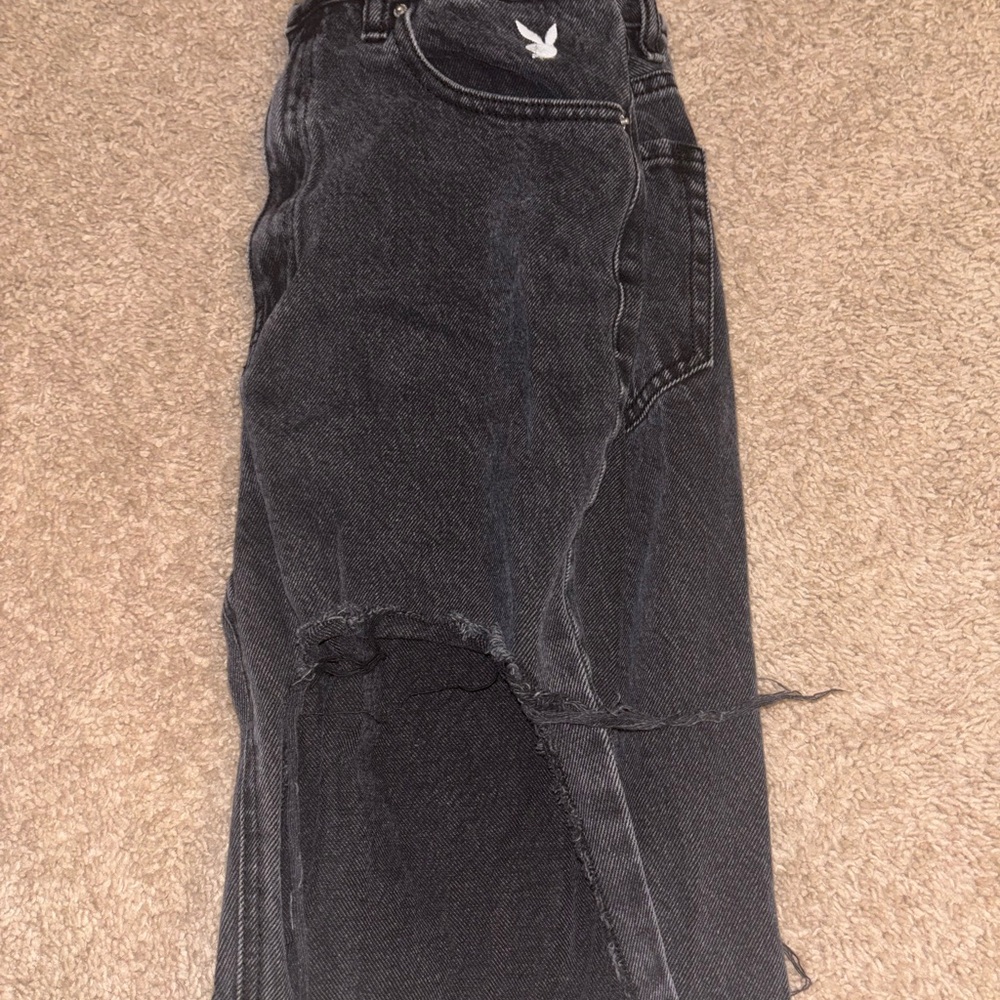 PLAYBOY Pacsun Women's Black Straight Leg Jeans - Picture 2 of 4